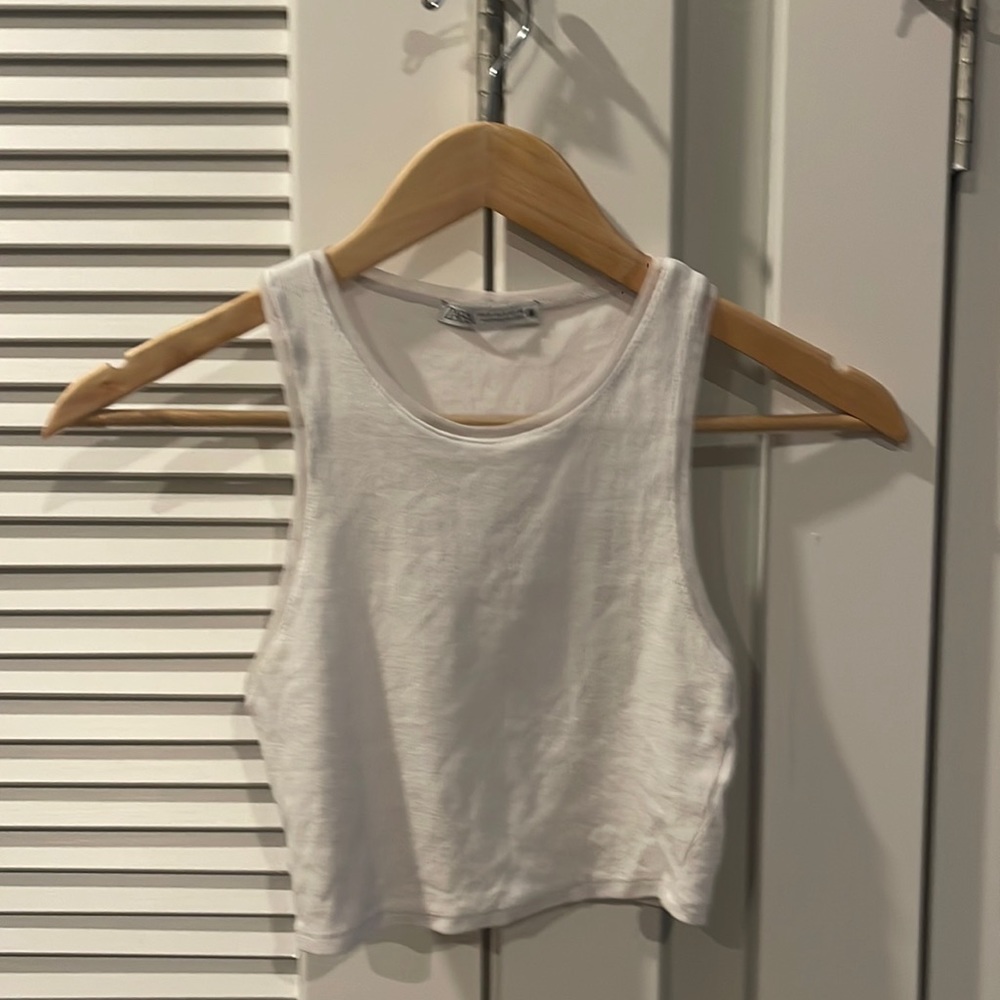 ZARA white tank crop top-